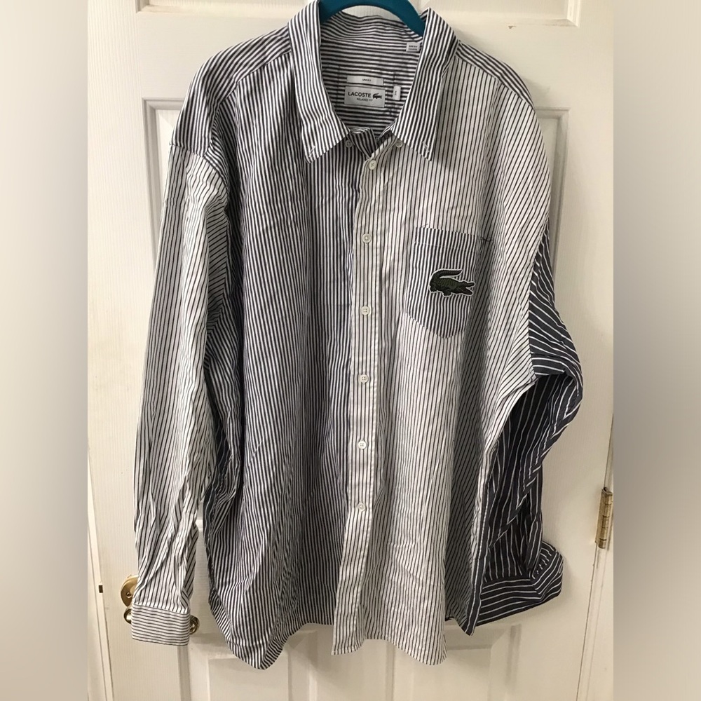 LACOSTE MENS SZ 3X BUTTON DOWN SHIRT RELAXED FIT UNISEX IF DESIRED GUC